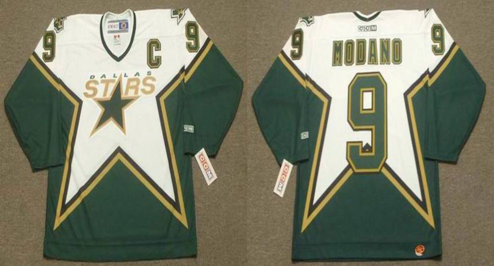 2019 Men Dallas Stars #9 Modano Green CCM NHL jerseys
